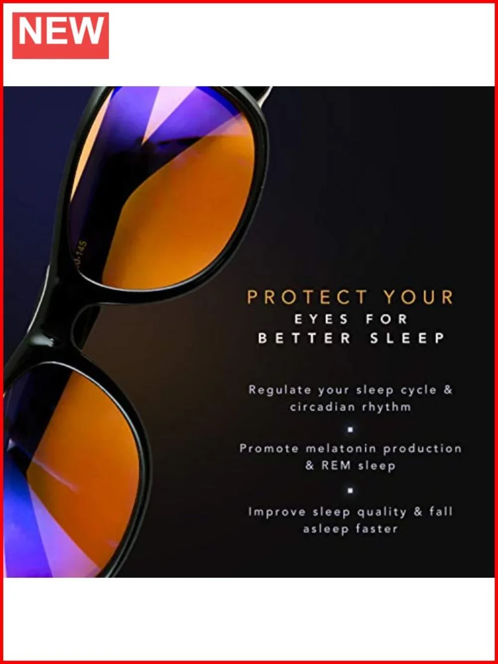 Anti Blue-Light Blocking Glasses UV400 Reduce Eye Strain Improve Sleep